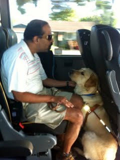 Tilden rides the Google shuttle.